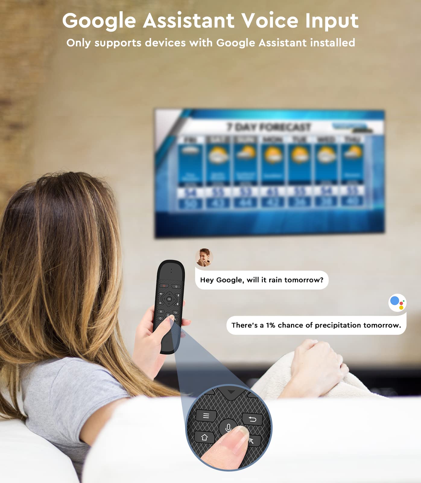 Air Mouse - mit Stimme, 6-Achsen-Gyroskop, Bluetooth, Infrarot-Lernen, USB-Luft-Maus-Fernbedienung, Multifunktions-Mini-Tastatur, geeignet für Smart TV/Android-TV-Box/PC/Projektor