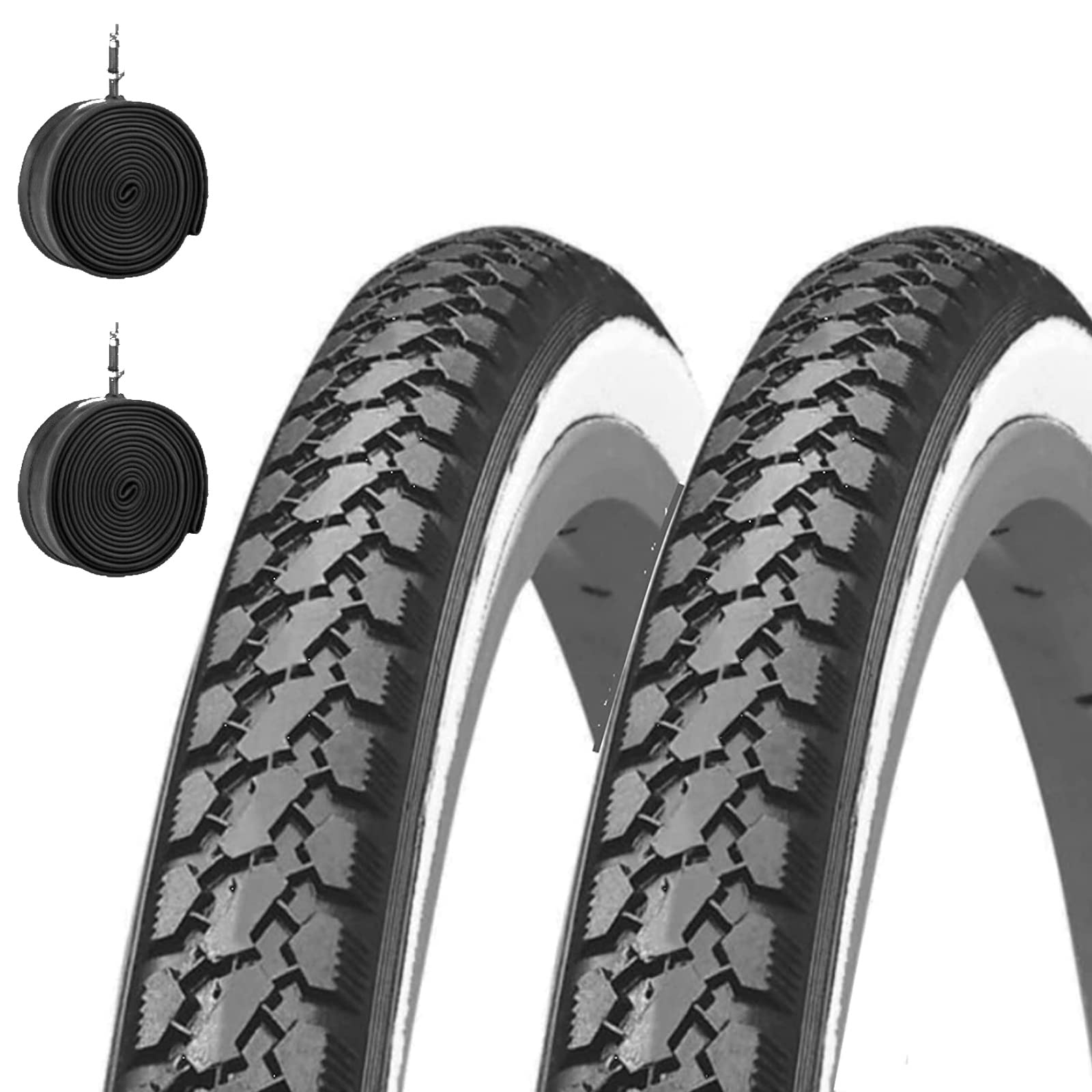 Copertoni E Camere D'Aria Deestone Per Bici 700x35 - 2 Pneumatici Bianconero + 2 Camere