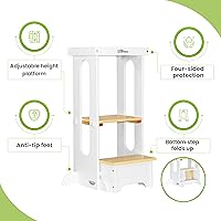 Vista 8 de Little Partners Torre Plegable para Niños Pequeños, Torre de Aprendizaje Explore 'N Store Montessori Torre de Cocina de Pie con Plataforma