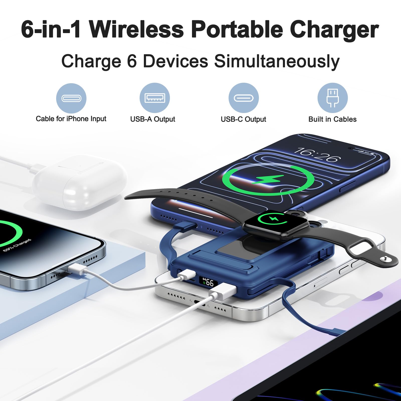 per Magsafe Powerbank, 10000mAh Caricatore Portatile Magnetico Power Bank per iPhone, Ricarica Rapida da 20W Batteria Esterna con Display LED per iPhone Air/17/16/15/14/13/12/Apple Watch