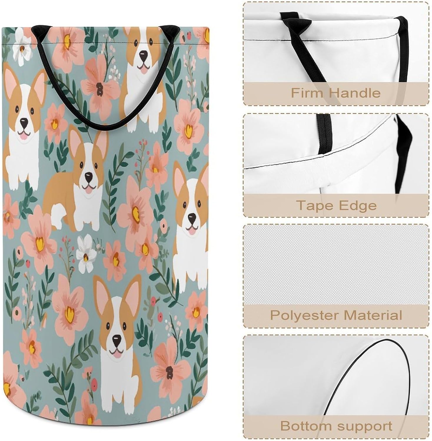 Dirty Clothes Basket Extra Large 110l Open Top Laundry Hamper With Portable Carry Handles, Foldable Waterproof Clothes Basket Spacious Laundry Bag For Bedroom Bathroom Laundry Room Dorm