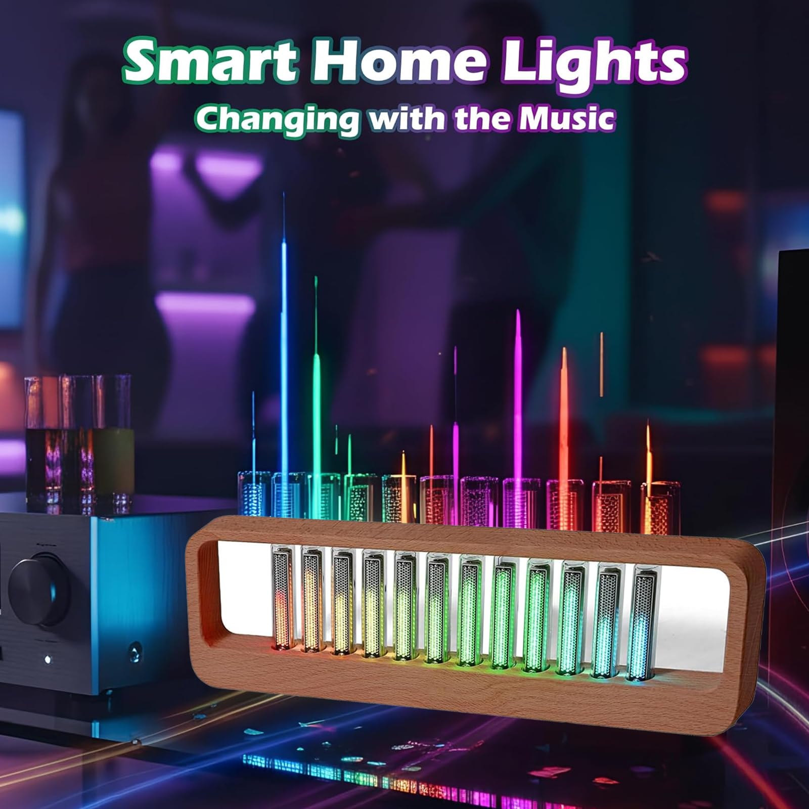 Affichage du Spectre Musical LED, Lampe Spectrale RGB avec Capteur Sonore, Analyseur De Spectre Audio avec Microphone Intégré, 7 Modes Prédéfinis, pour Le Jeu, Le Studio Et La Décoration