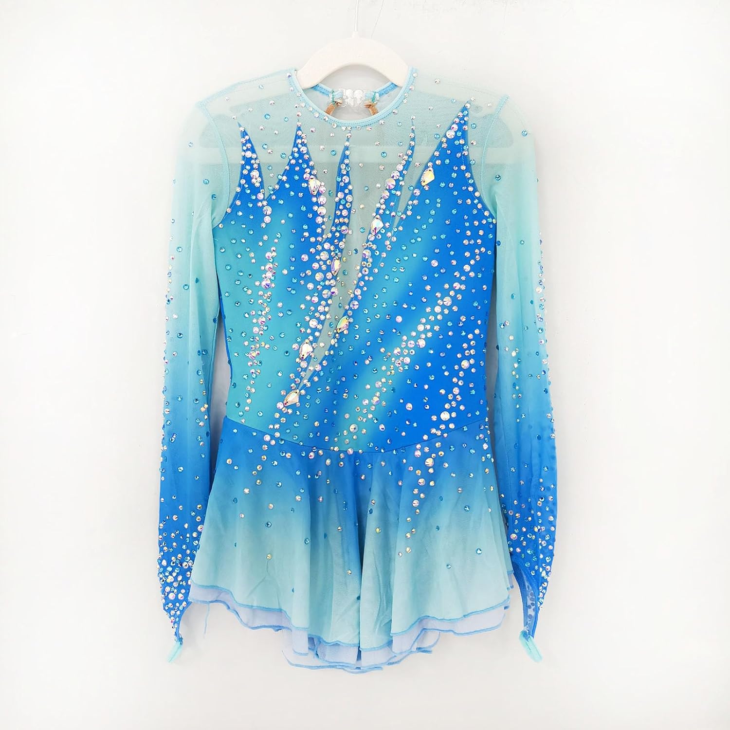 Girl's Blue Diamond Figure Skating Skirt Competition Performance Costume
