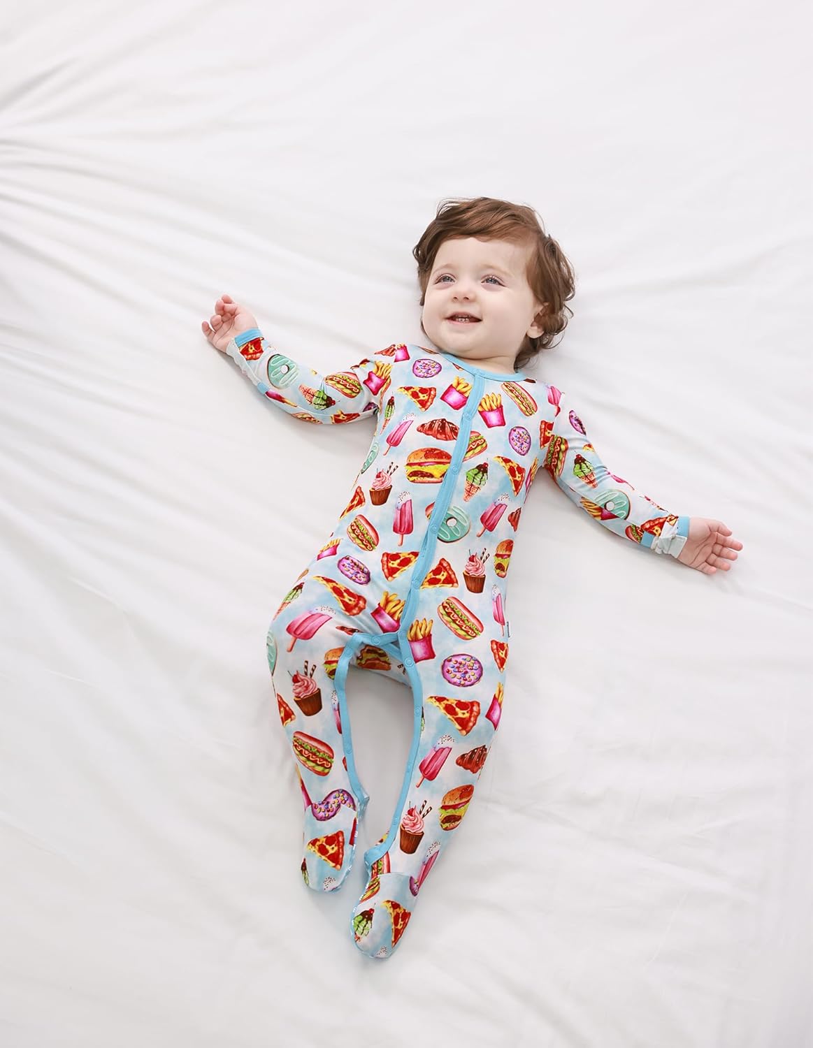 Baby Footie Romper Pajamas Unisex Newborn Infant Pjs Soft Rompers Viscose from Bamboo Sleepwear