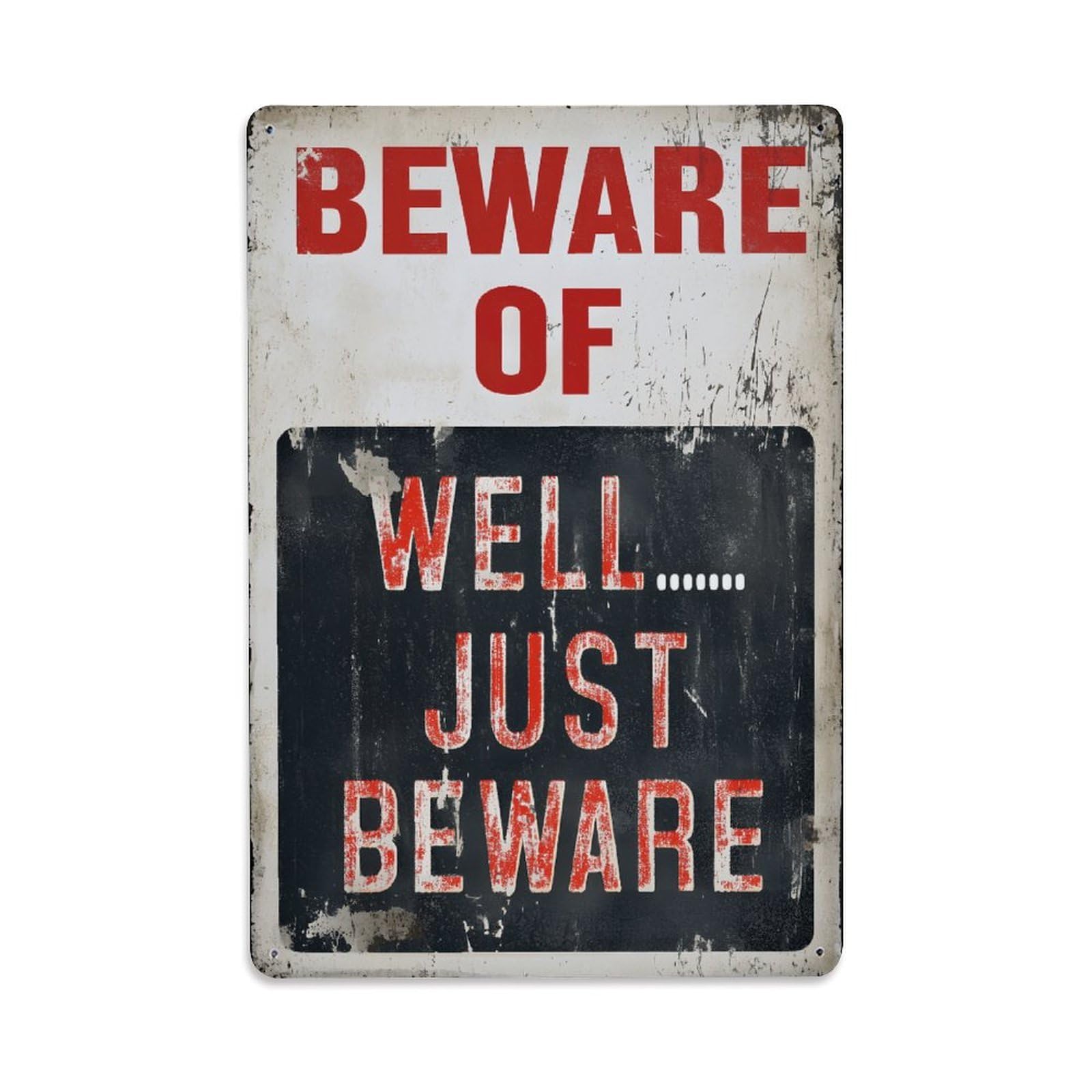 Beware Funny Vintage Sign Vintage Aluminium Metal Sign, Retro Wall Decor for Home, Bar, Garage & Farmhouse 30x20cm