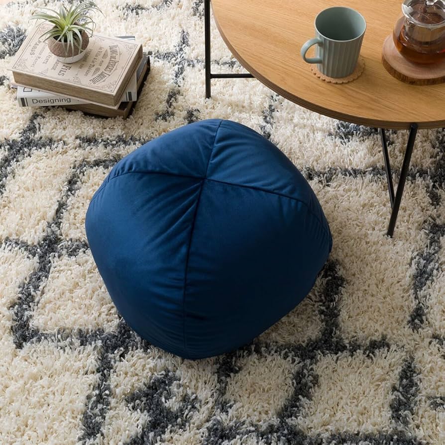 ビーズクッション大&カバーのセット ニトリ 紺色 ほぼ未使用 ニトリ ビーズクッション角丸 (ビッグ ネイビー) : ニトリ Yahoo