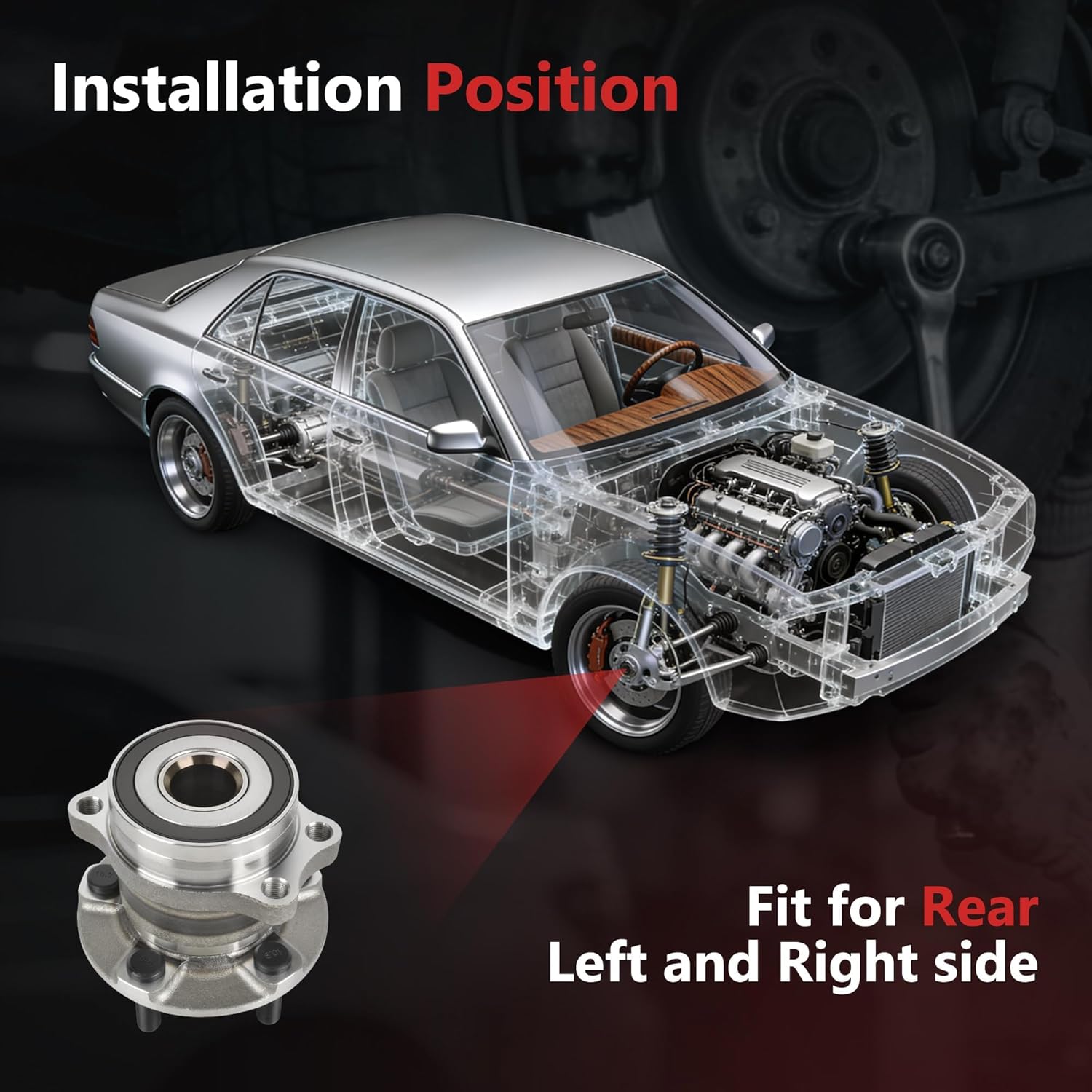 HYR 512518 2PCS Rear Wheel Bearing and Hub Assembly Fits 2016-2021 Subaru Crosstrek, 2014-2018 Forester, 2012-2021 Impreza, 2013-2015 XV Crosstrek, 5 Lugs w/ABS