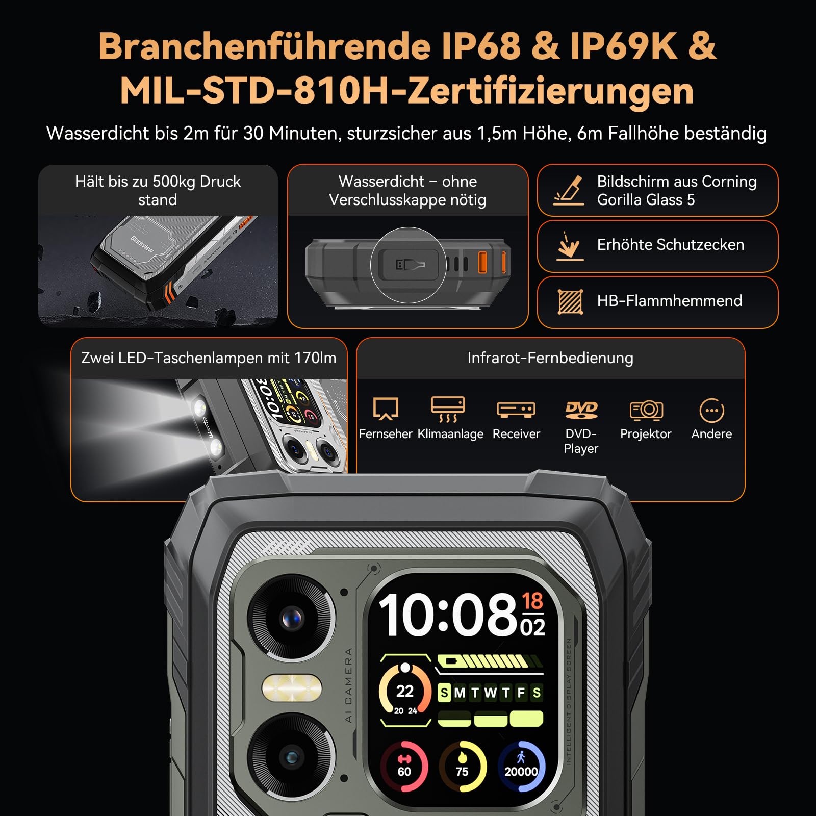 Blackview Xplore 1 Outdoor Handy (20000mAh) 256G – Bild 6