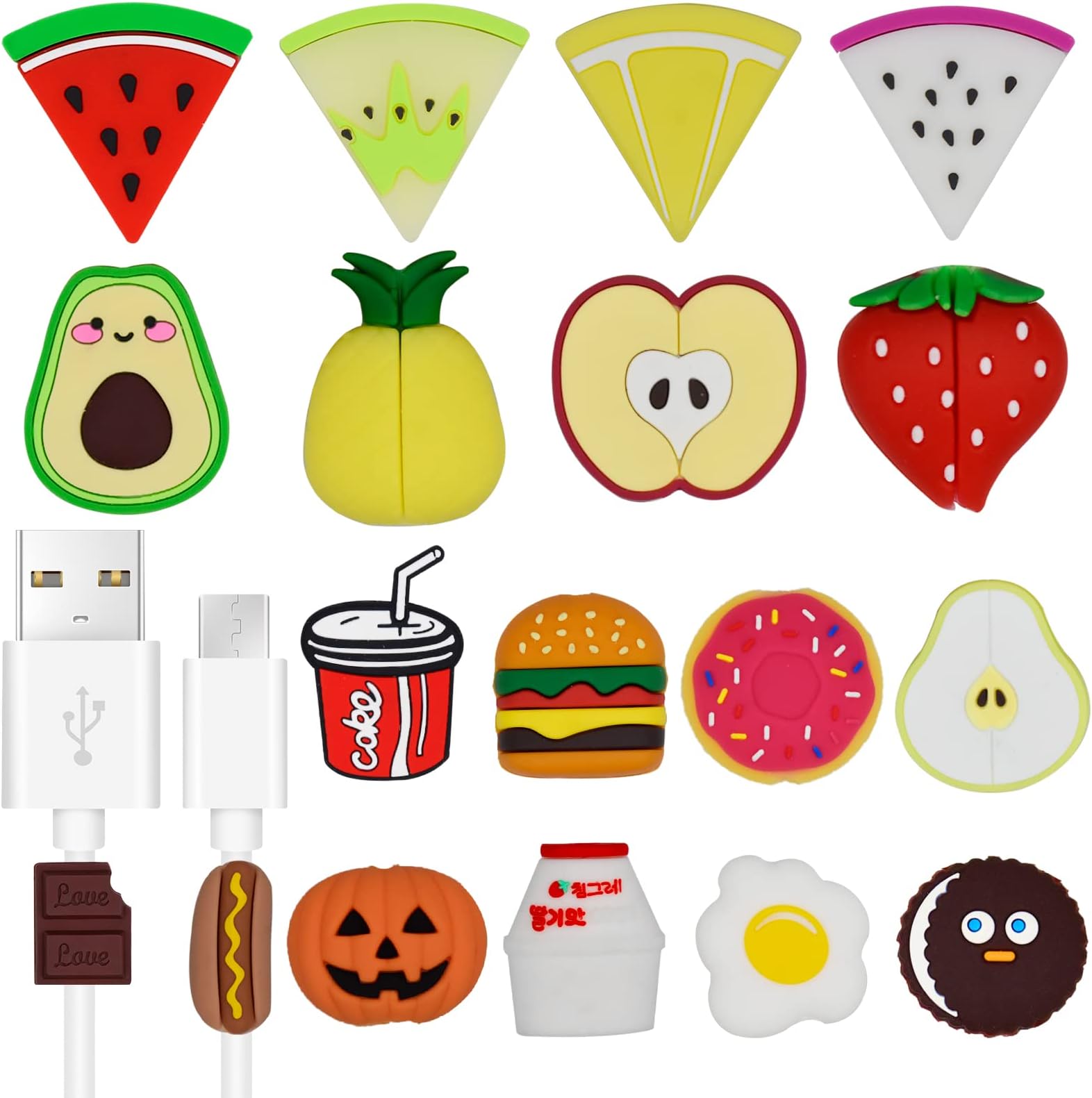 Lot De 9 Manchons Protecteurs Pour Câble De Chargeur - Adorables Et Colorés - NEUF