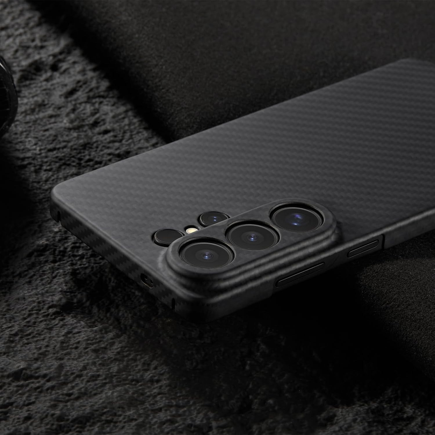 Slim Aramid Fiber Case for Samsung Galaxy S26 Ultra, Camera Full Cover Protection (Black, S26 Ultra)