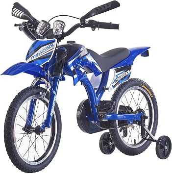 BSTSEL 16"/18"/20" Kids Bike Boys Motocross Bike Dazzling Motorcycle Bike Simulated Motorbike Sound Boys Bicycle Gift with Removable Stabilisers Wheels for Ages 4-12 Years Old