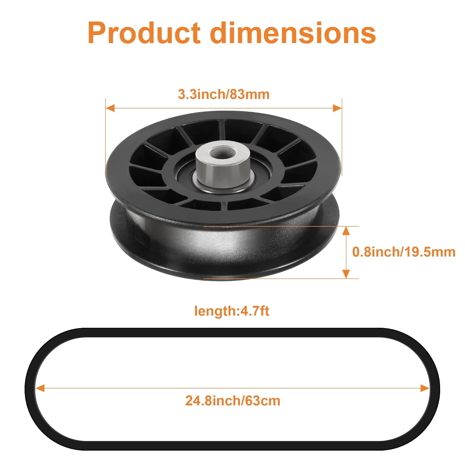 539110311 539110411 Drive Idler Pulley Drive Belt Kit Fit for Husqvarna Z254F 460ZX Z200 Lawn Mower/Tractor, Replace 607163 14259 12400
