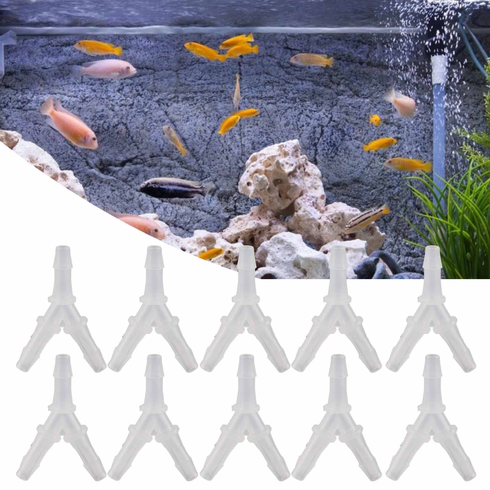 10x Aquarium-Luftschlauchverbinder – Kreuzform, 4-Wege, Transparent, Für 4 Mm Schläuche