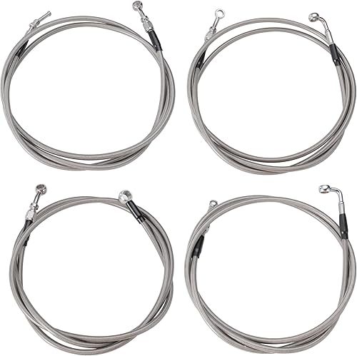 Miniatura 17 de MoKitDora Kit de cables de manillar de 10 a 12 pulgadas, líneas de freno y cables de embrague para modelos Harley Touring Road King Electra Street