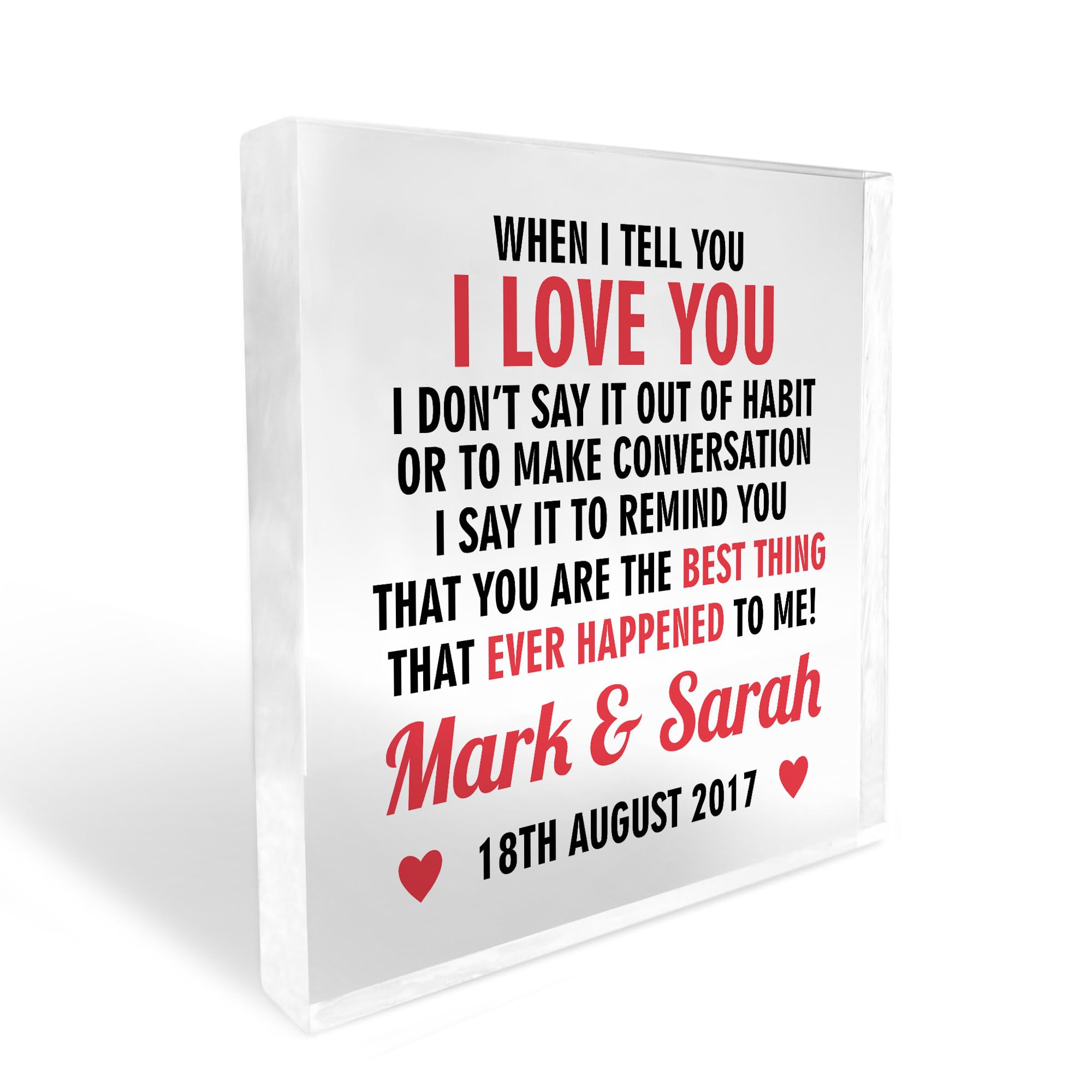 Red Ocean Special Anniversary Valentines Day Gift For Husband Wife Boyfriend Girlfriend Personalised Plaque Gift For Him Her