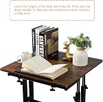 SIDUCAL Mobile Stand Up Desk, Adjustable Laptop Desk with Wheels Home Office Workstation, Rolling Table Laptop Cart for Standing or Sitting, Rustic Brown