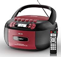 Vista 1 de Boombox CD Cassette Player Combo: Stereo Sound AM FM Radio with Bluetooth and Remote - AUX/USB MP3/Tape Recording/Sleep Timer/Earphone Jack - DC/AC
