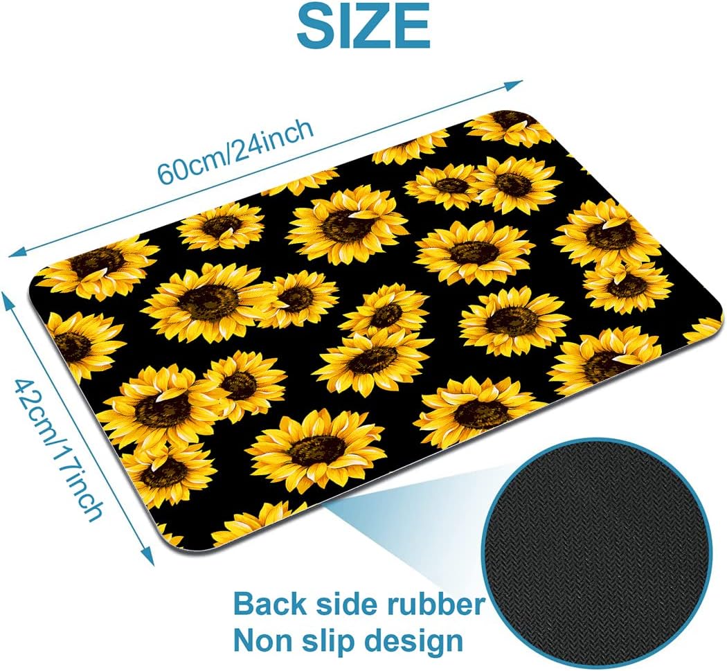 Alfombra De Baño Para Puerta, Diseño De Girasol, Suave Felpa