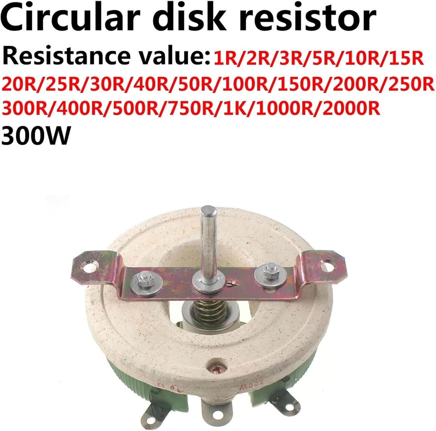 300W Disk Ceramic Variable Resistor BC1-300W BC1 Adjustable Adj Wirewound Rheostat 1Pcs(40R)