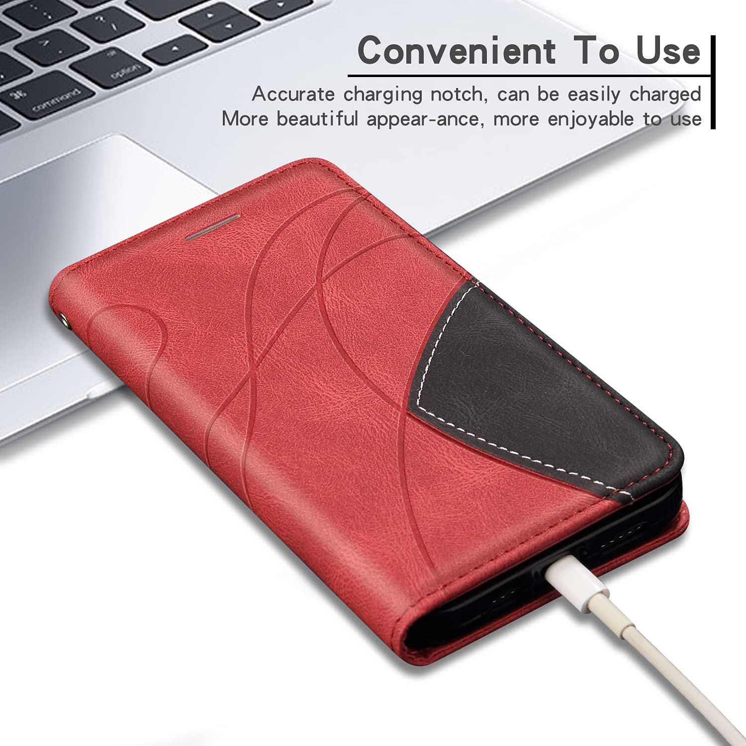Cover A Libro In Pelle PU Per Vivo Y11S / Y20S / Y20, Con Portafoglio Integrato, 3 Slot Per Carte, Chiusura Magnetica E Supporto, Colore Rosso