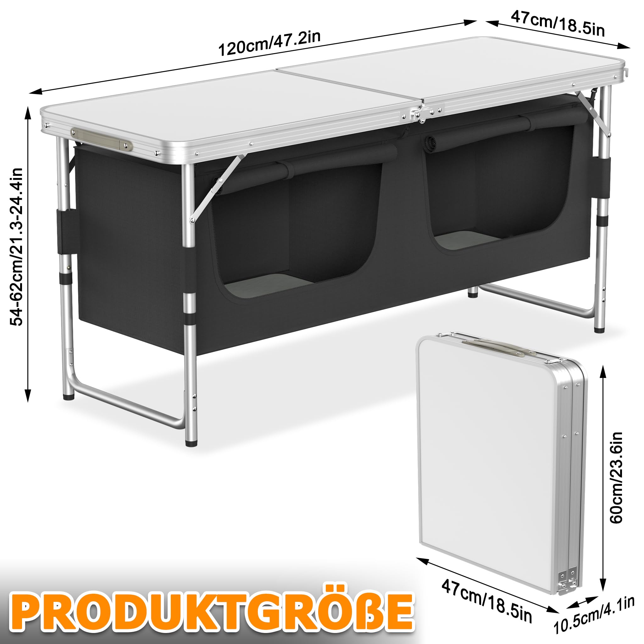 YRHome Campingküche Outdoor Camping Küche Campingschrank Reiseküche mit Aluminiumgestell Tragetasche Küchenbox Faltschrank Zeltschrank Stoffschrank faltbar Windschutz Modelle wählbar