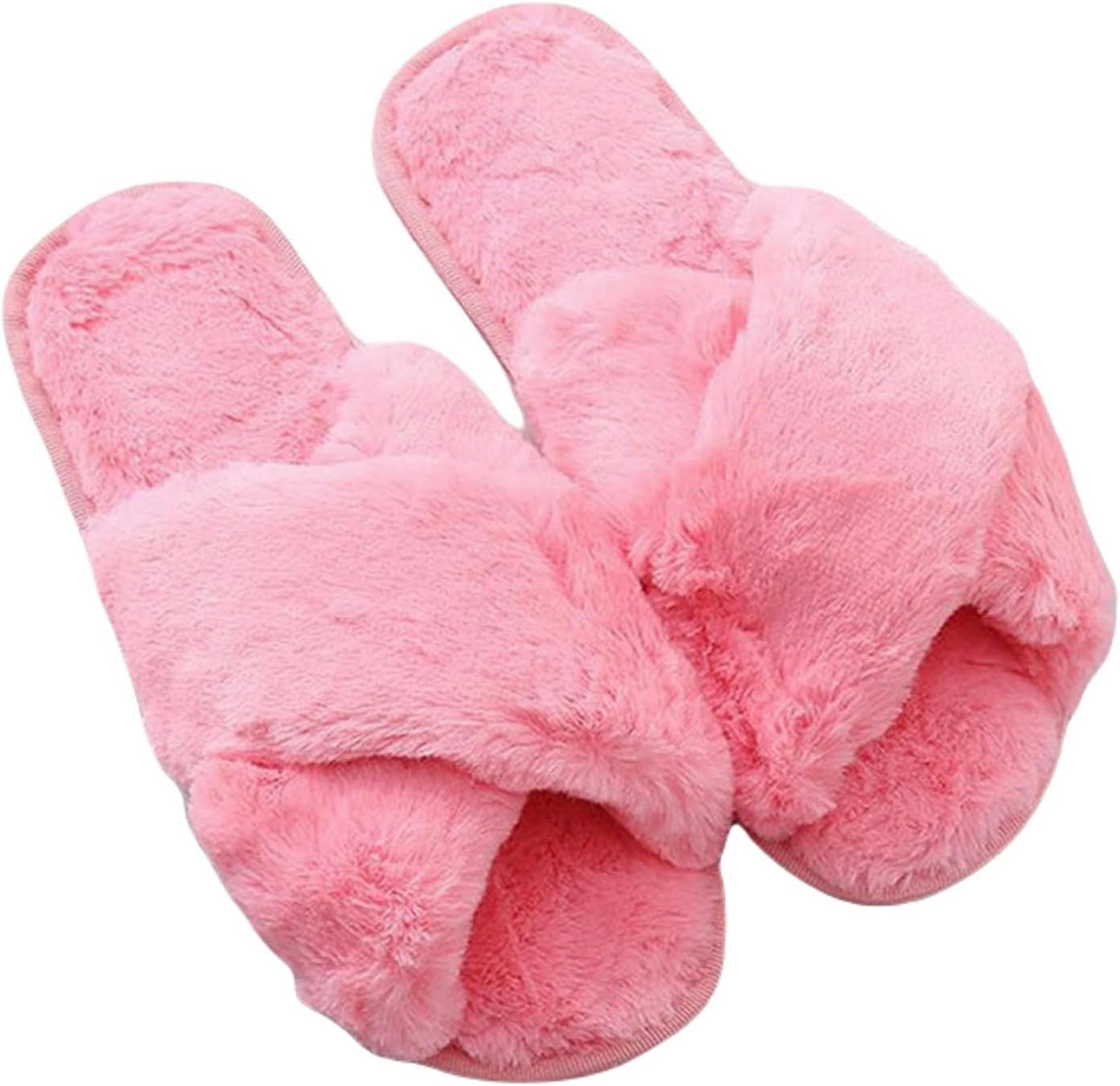 Ciabatte Donna Invernali Casa Invernale Scarpe da Donna Calda Piatta da Donna Slifor-38-39-watermelon Red