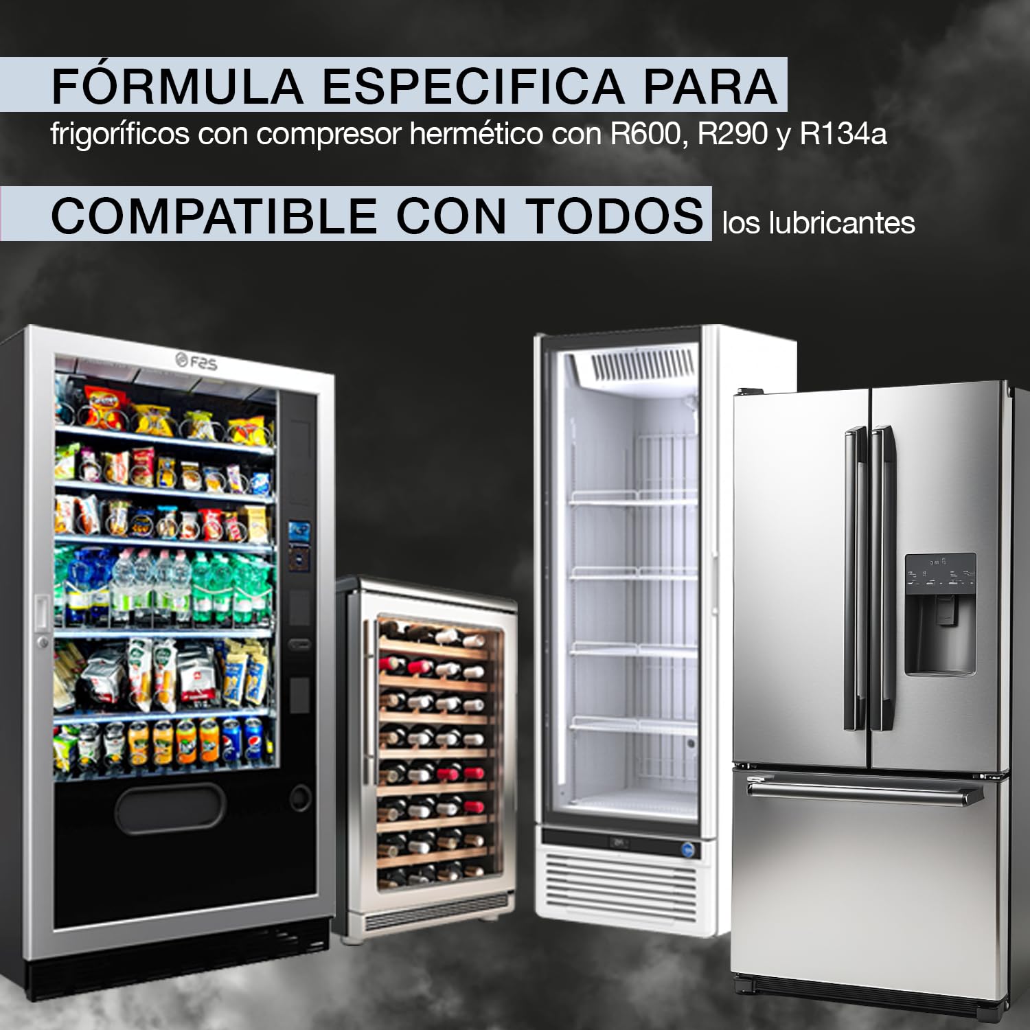 ERRECOM Extreme White Turafalle - 6 x 12 ml, para refrigeradores con compresor hermético y R600 - R290 - R134a, incluye adaptador 1/4 SAE