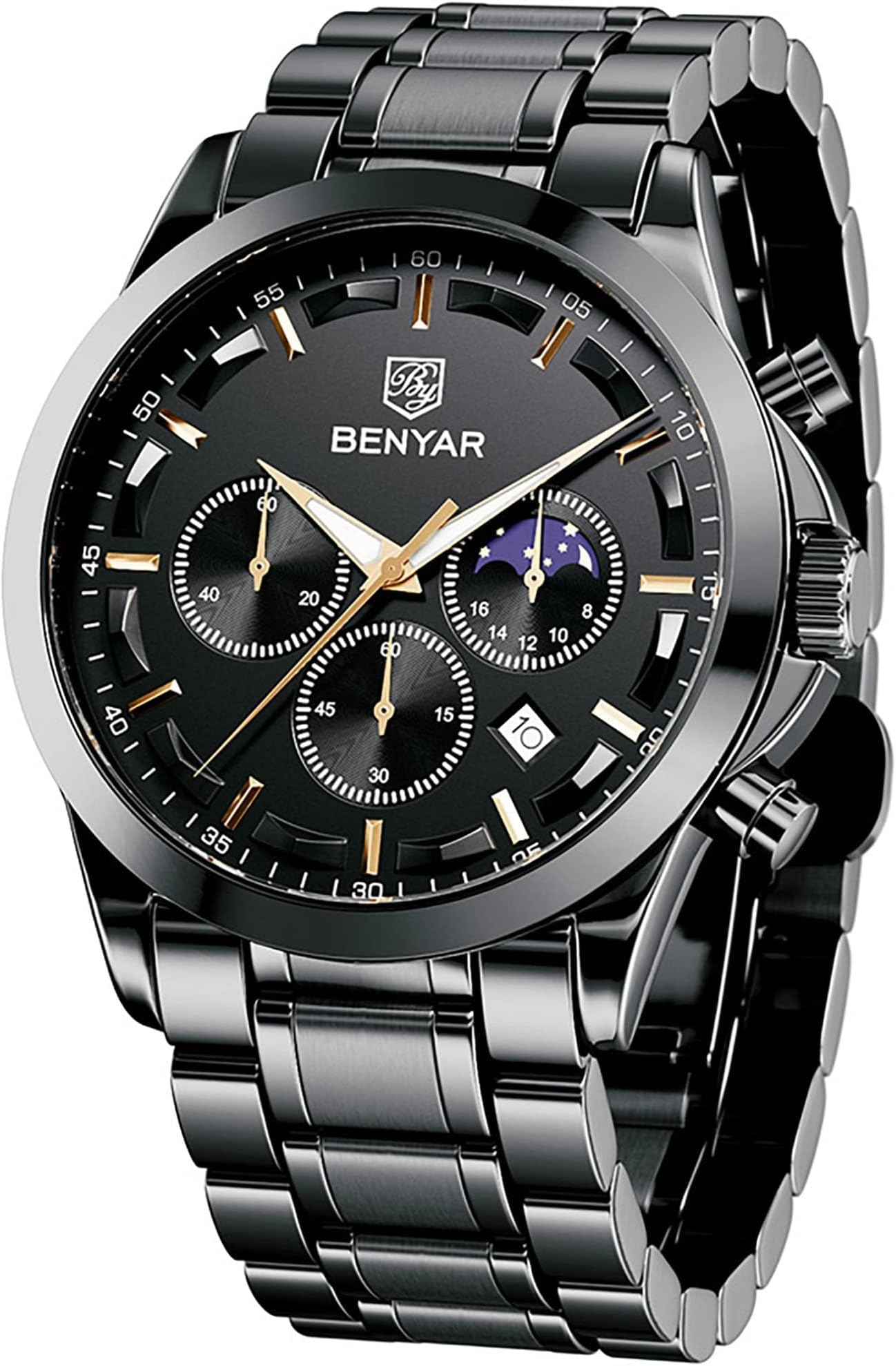 Mens Watches Analog Quartz Chronograph Waterproof Wrist Watches for Men Fashion Business Work Casual Sport Designer Dress Watch with Calendar Elegant Gifts for Men