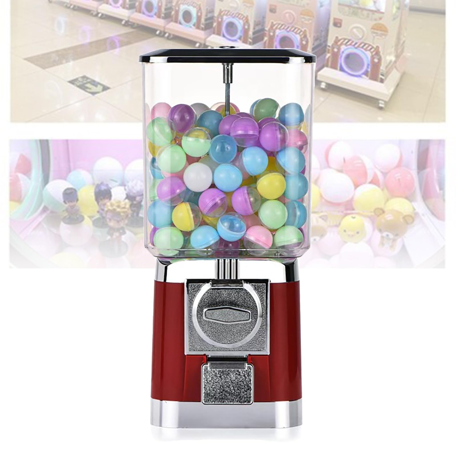 Máquina expendedora de cápsulas de juguete con 200 cápsulas, dispensador comercial de caramelos, proveedor mecánico estable para pelotas, juego de arcade para fiestas