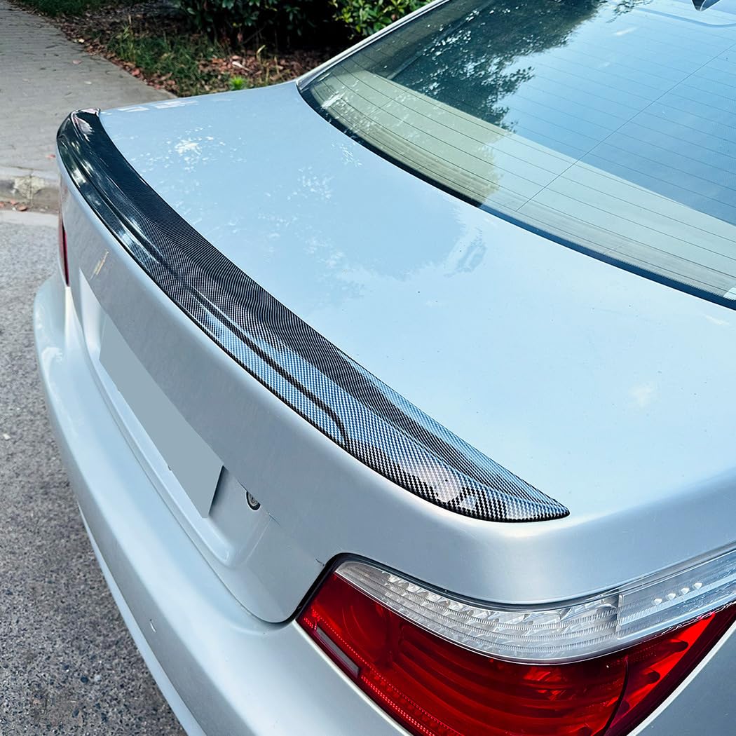 Tylny spoiler samochodowy ABS dla BMW serii 5 E60 2004 2005 2006 2007 2008 2009 2010 Spoiler dachowy bagażnika stylizacja nadwozia akcesoria zewnętrzne,Carbon Fiber Look