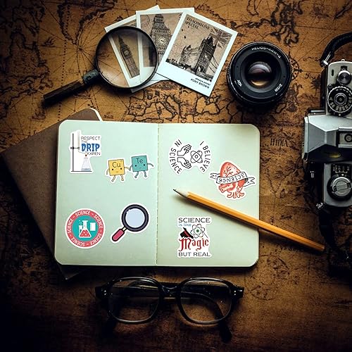 Miniatura 6 de 100 calcomanías de ciencia de laboratorio divertidas calcomanías de experimento científico para niños adolescentes estudiantes profesores física