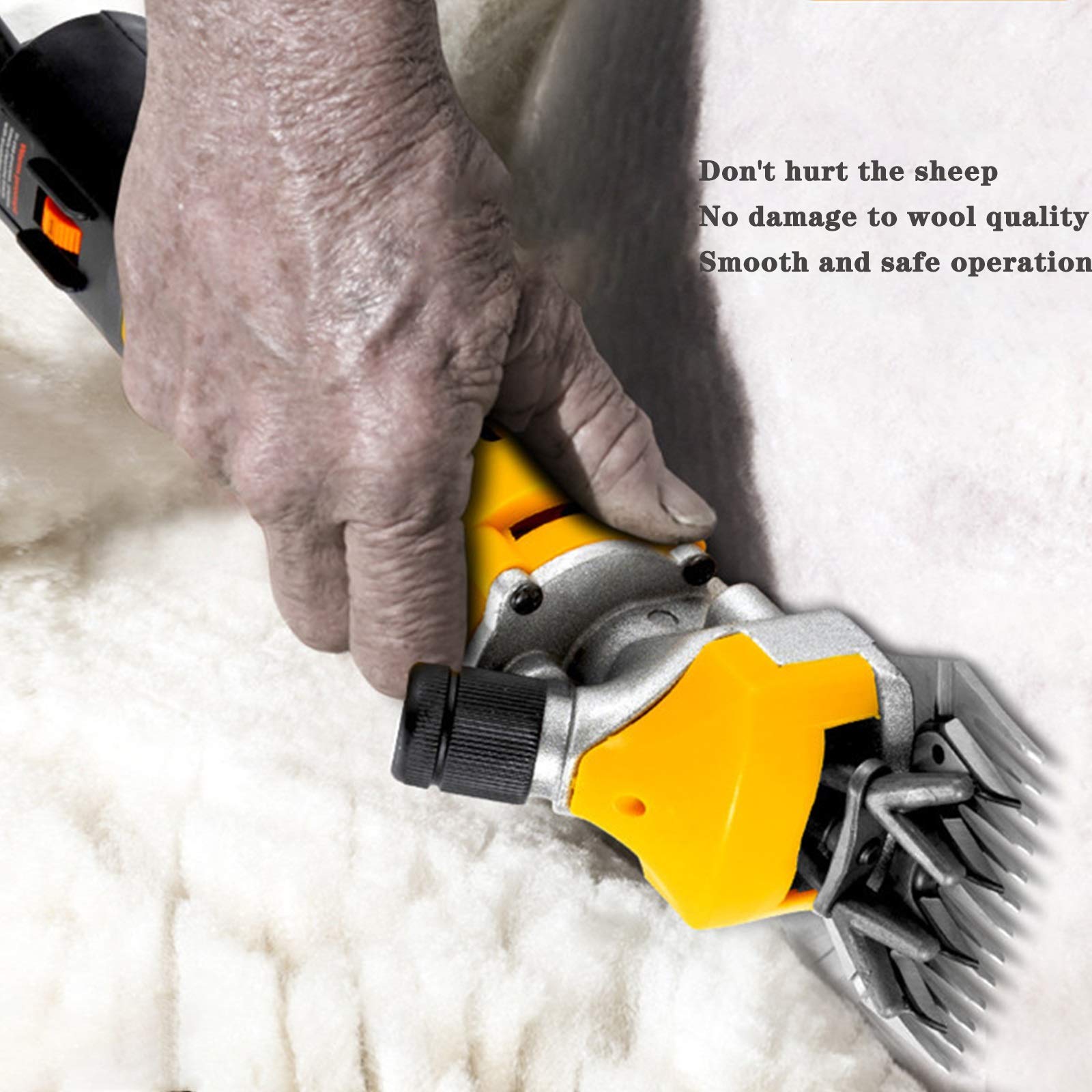 wz 1300W Esquiladora Ovejas, Trasquiladora Para Cabras Caballos Esquiladora Eléctrica Profesional Maquina De Esquilar Para Ovejas, 6 Velocidade Ajustable Con Estuche De Transporte