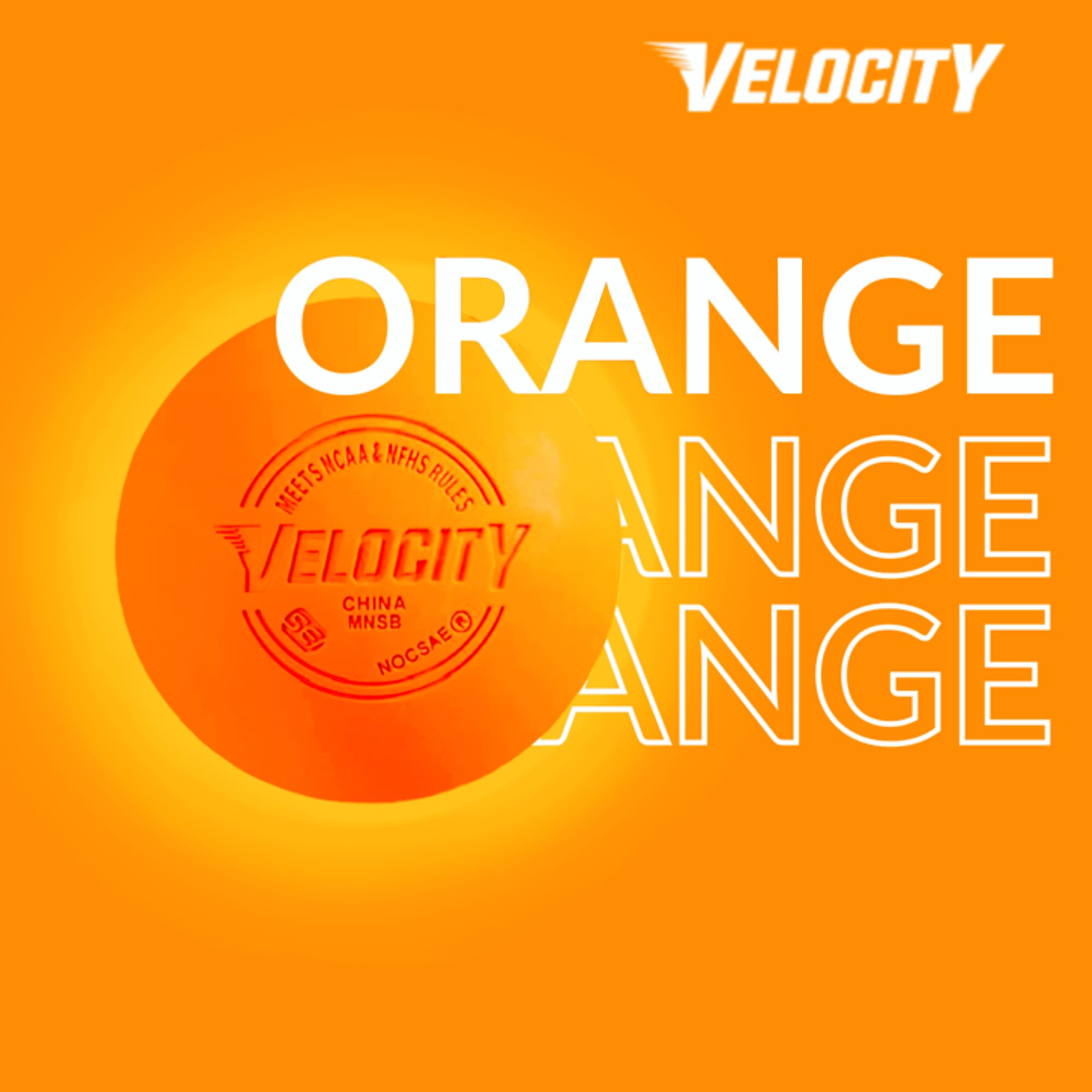 Velocity Lacrosse Balls - 120 Packs - Official NFHS and College Approved Size - Orange