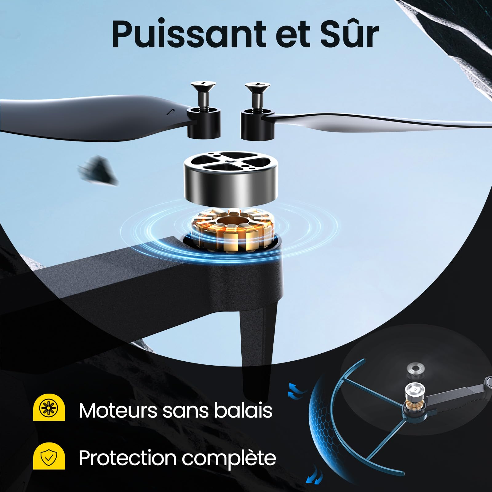 Drone DEERC D75 Caméra HD 4K Quadricoptère FPV Pliable 32 Min Vol Moteurs Brushless Commande Vocale Gestuelle Tap Fly 3 Vitesses Débutants