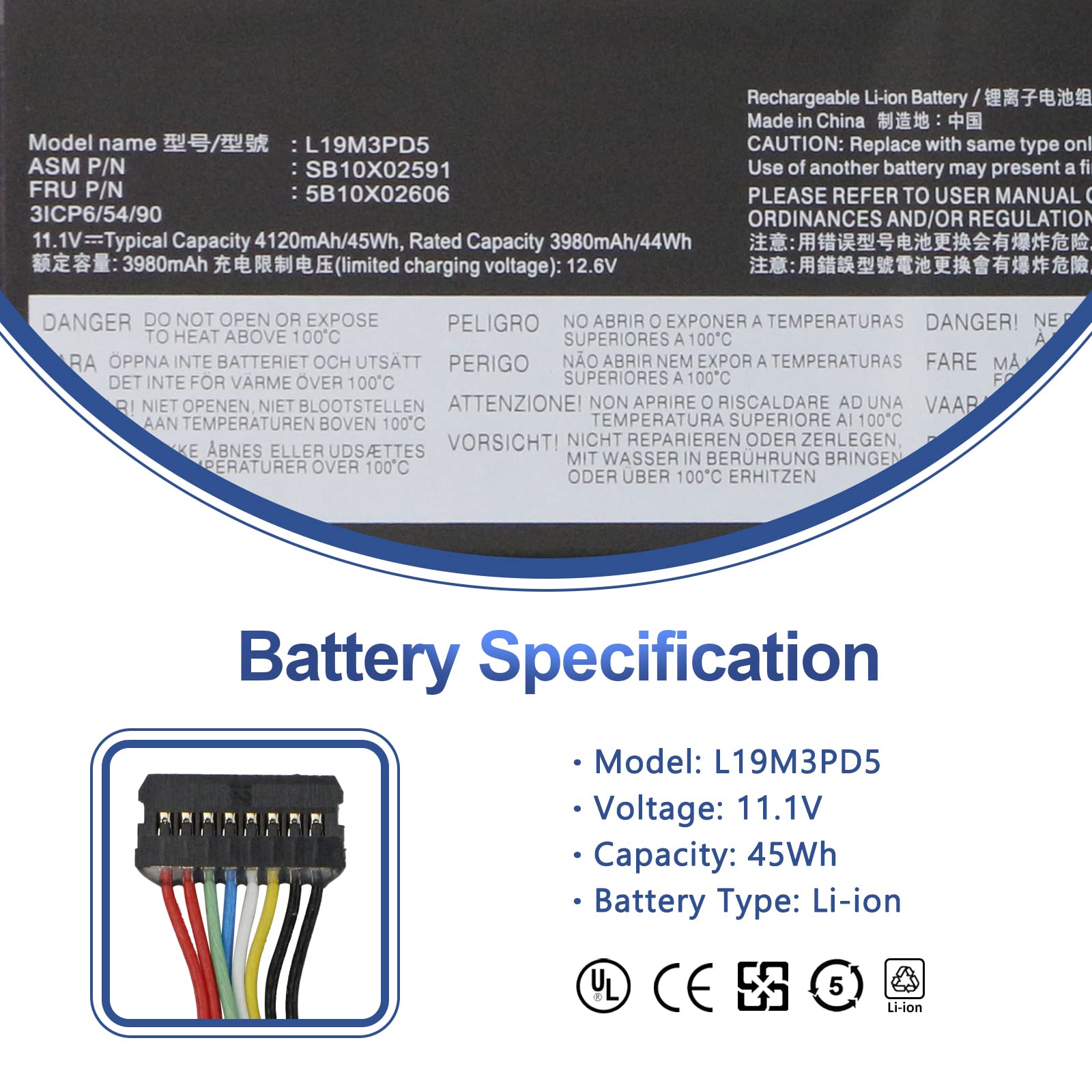 Amazon.com: L19M3PD5 L19C3PD5 L19L3PD5 Laptop Battery Replacement