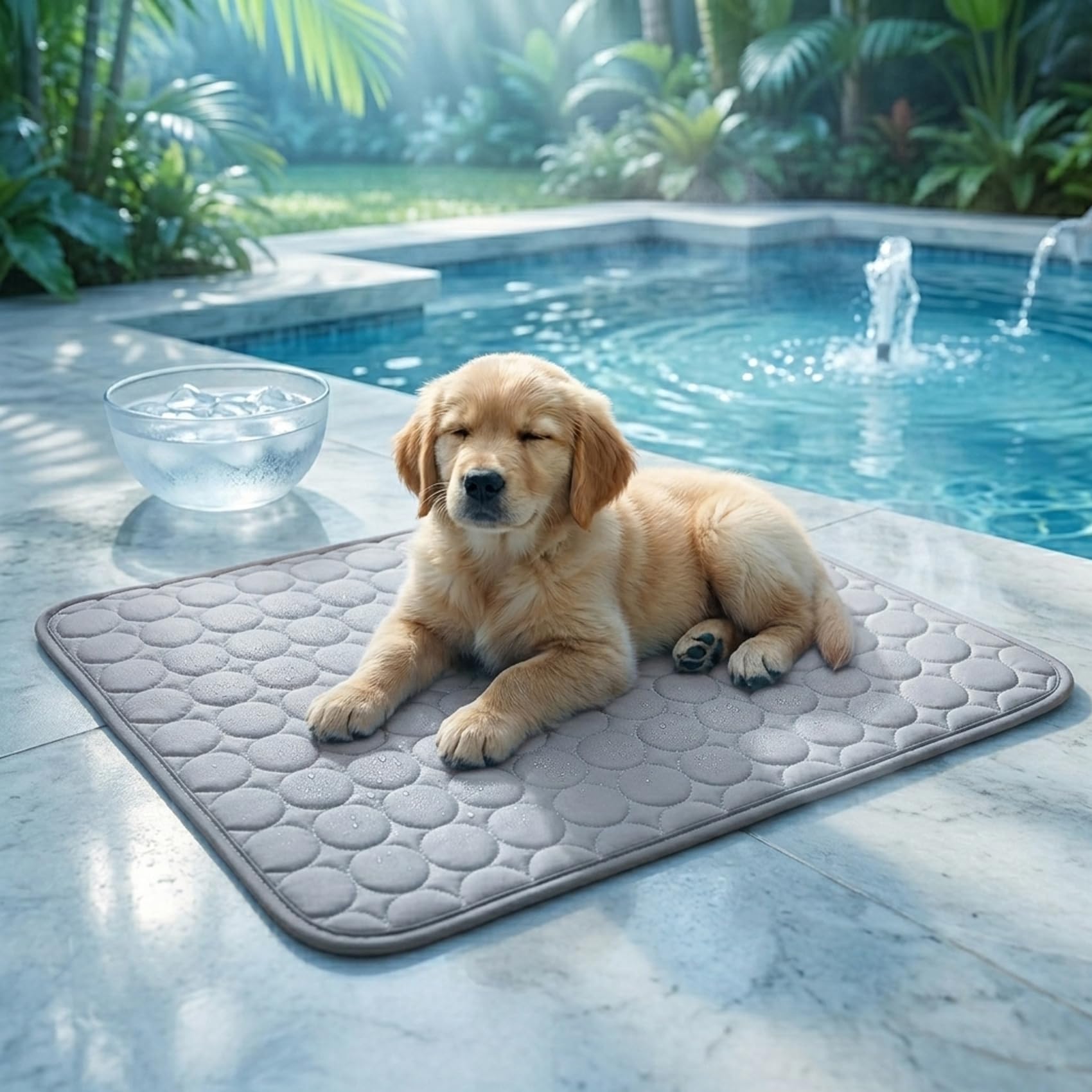 ChillPaws Cooling Mat Washable Ice Silk Breathable Pet Blanket (Gray, M) — image 1
