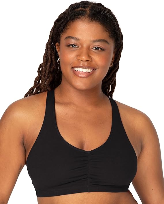 Fruit of the Loom Women's Adjustable Shirred Front Racerback Sports Bra, Multi Pack Options