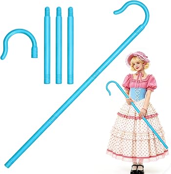 Shepherd Staff,Plastic Hook Cane Shepherdess Walking Stick Costume Accessory for Halloween,Nativity Cosplay Prop,Themed Party,40 Inch,Blue