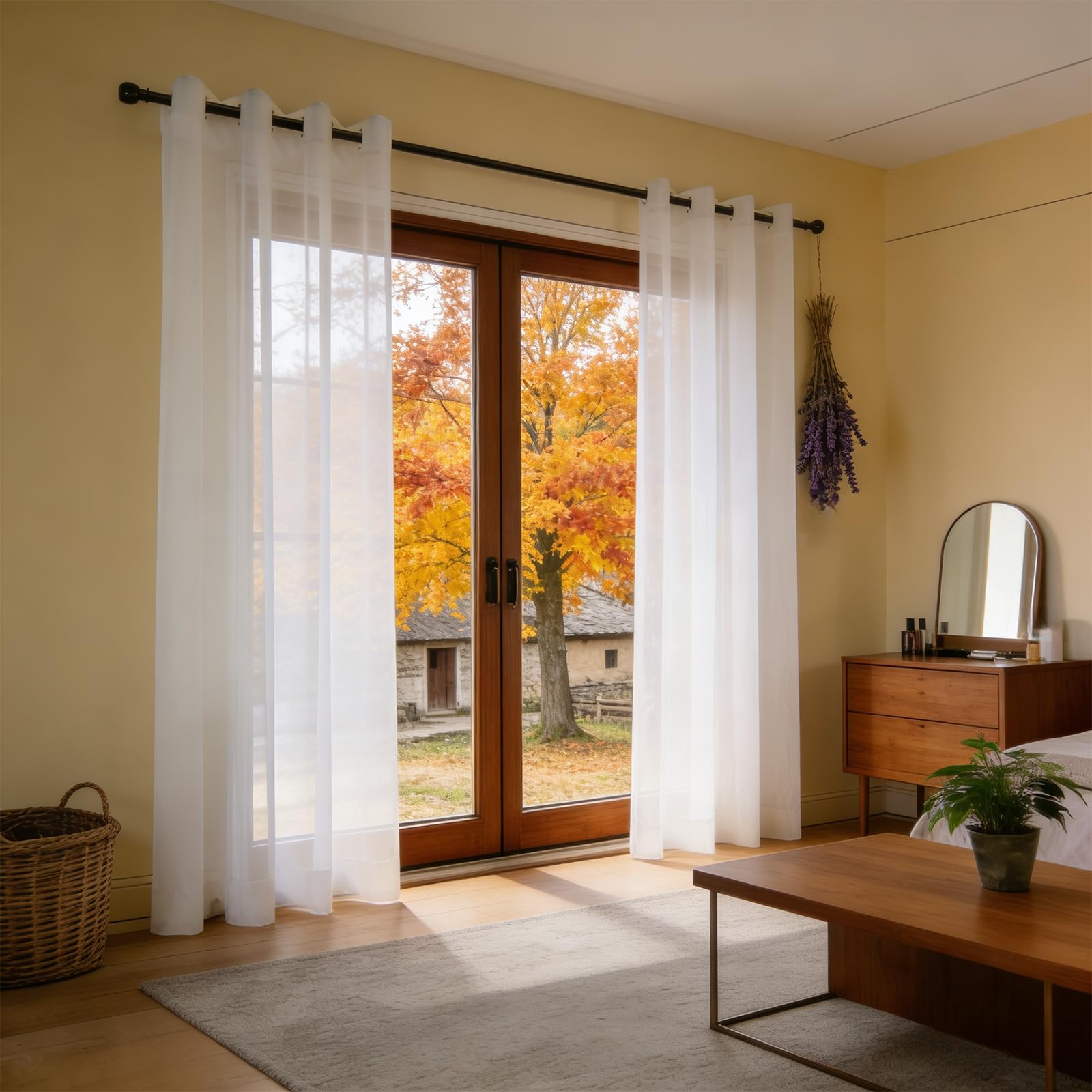 Rideaux voilages de chambre pour filtrer la lumière du jour