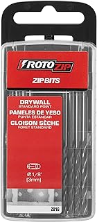 ZB16 1/8-Inch Standard Point Drywall Cutting Zip Bit, 16-Pack