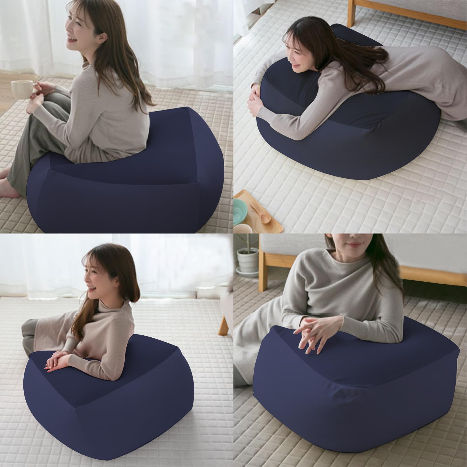 ビーズクッション ビーズソファ 特大(60×60×35cm) (グレー, M) Amazon.co.jp: ZORZA ビーズクッション怠け者ソファ特大60×60×35 cm