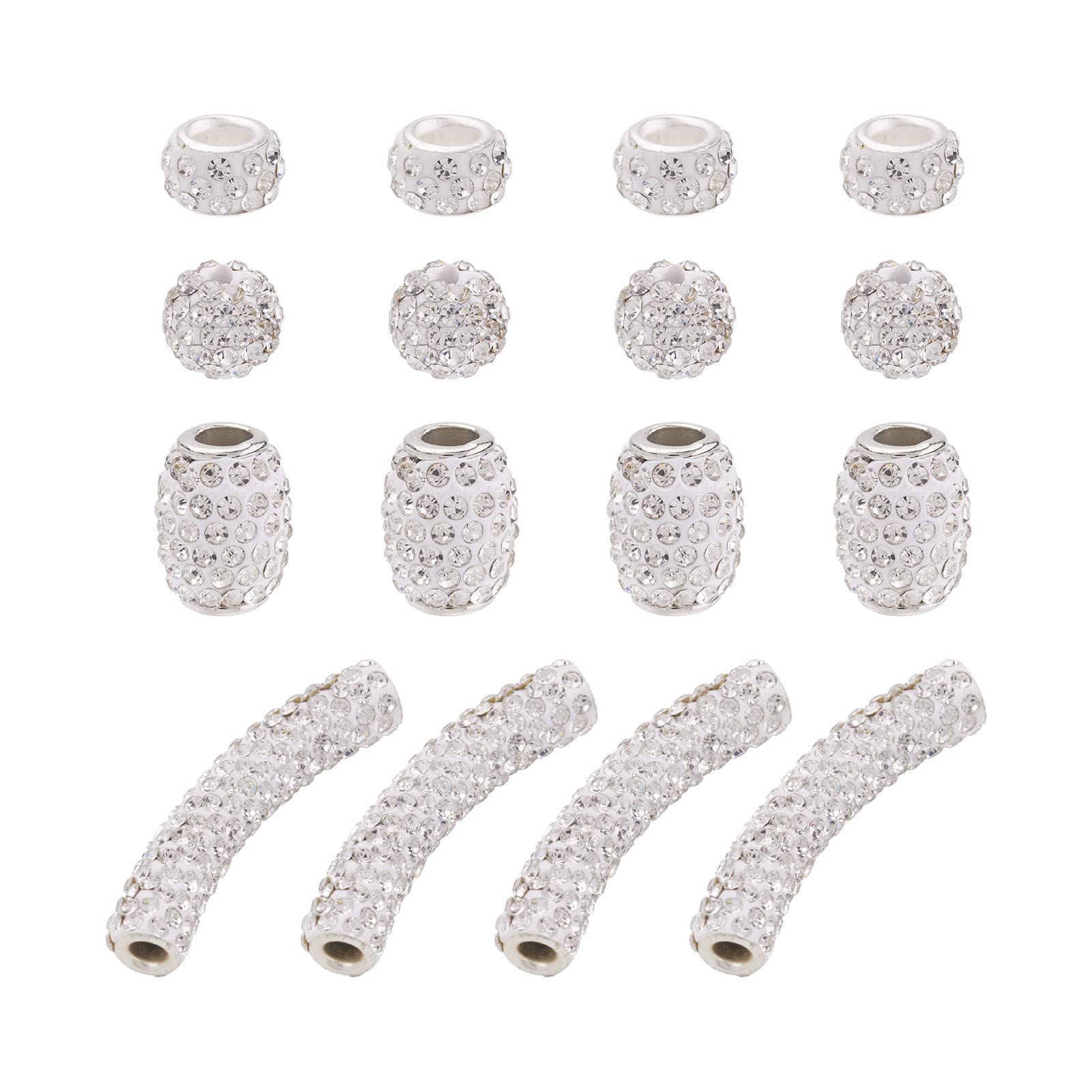 Perline di strass in argilla polimerica con corona Fancy, perline