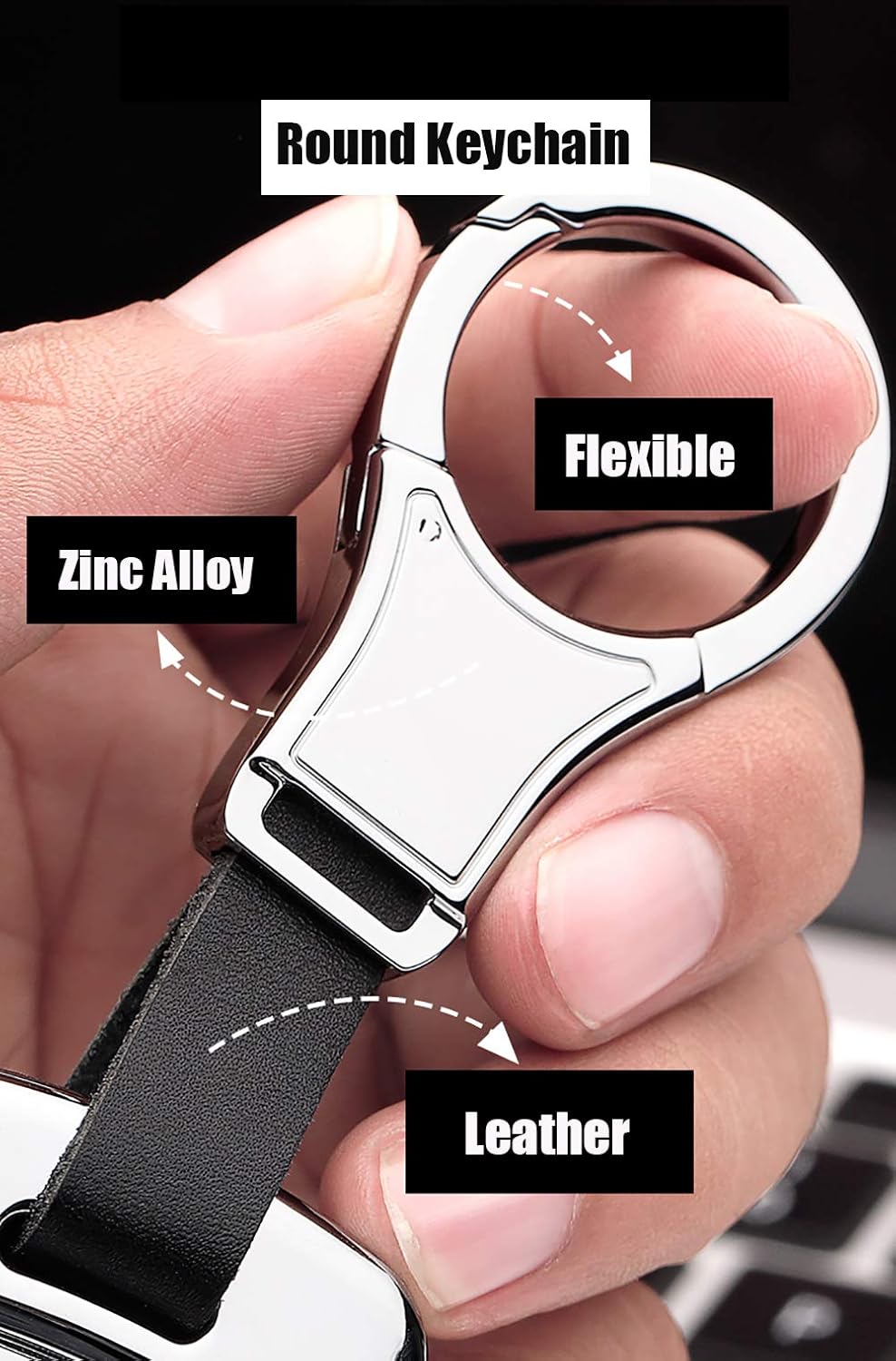 ontto Key Cover Fit for Land Rover Key Case Metal Leather Key Holder with Keychain - Image 7