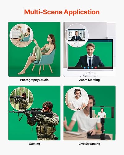 Miniatura 6 de VEVOR Soporte de fondo resistente de 12 x 10 pies, soporte de fondo para fotografía de altura ajustable, sistema de soporte de fondo con 6