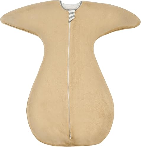 ZIGJOY Shark-Fin - Manta de transición  Saco de dormir de transición de forro polar de 2.0 tog para 3 a 6 meses, manta de felpa cálida para bebé con