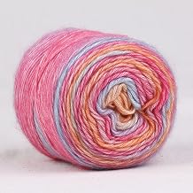 Crocheting Knitting-Gradient Cake Yarn, Soft Multicolor Medium-Fine Blended Yarn, Weight 100 Grams, Contains 60% Cotton 30% Acrylic 10% Wool. Suitable for Scarf, Gloves, Shawl, Blanket.1155