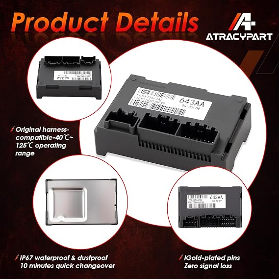 68395643AA Transfer Case Control Module Compatible with 2011-2013 Jeep Grand Cherokee & Dodge Durango 3.6L V6 /5.7L V8 - Replaces 56029423AK RL029423AJ 56029423AJ RL029423AI 56029423AI