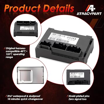 68395643AA Transfer Case Control Module Compatible with 2011-2013 Jeep Grand Cherokee & Dodge Durango 3.6L V6 /5.7L V8 - Replaces 56029423AK RL029423AJ 56029423AJ RL029423AI 56029423AI