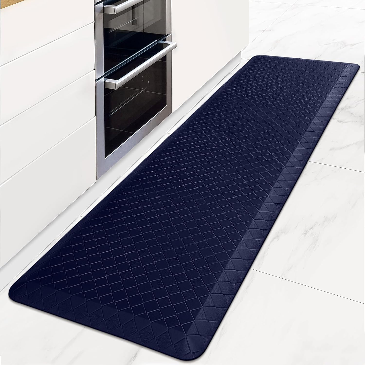 HappyTrends Kitchen Floor Mat – 4/5 Inch Thick Anti-Fatigue Kitchen Rug,Waterproof Non-Slip Kitchen Mats and Rugs Heavy Duty Ergonomic Comfort Rug for Kitchen,Office,Sink,Laundry,(22″x72″, Blue) HappyTrends Kitchen Floor Mat – 4/5 Inch Thick Anti-Fatigue Kitchen Rug,Waterproof Non-Slip Kitchen Mats and Rugs Heavy Duty Ergonomic Comfort Rug for Kitchen,Office,Sink,Laundry,(22″x72″, Blue)
