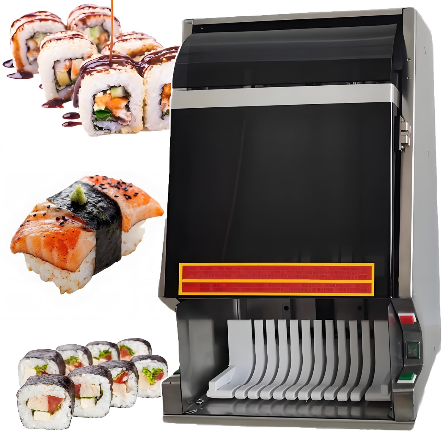 Cortador Rollos Sushi,Máquina Automática Hacer Sushi 10 Pieza,Herramienta Cocina Eficiente,para Preparar Sushi & Aperitivos Sin Esfuerzo,para Cocineros Caseros & Amantes
